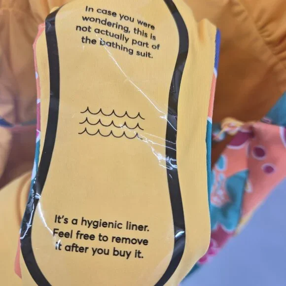 Marine Layer Yellow Tropical Plunge Reversible One Piece Swimsuit Medium NWOT - Picture 9 of 12